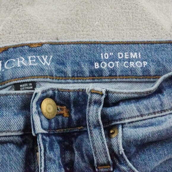 J. Crew 10'' Demi Boot Crop Jean Womens 28 Blue Denim - Picture 4 of 11